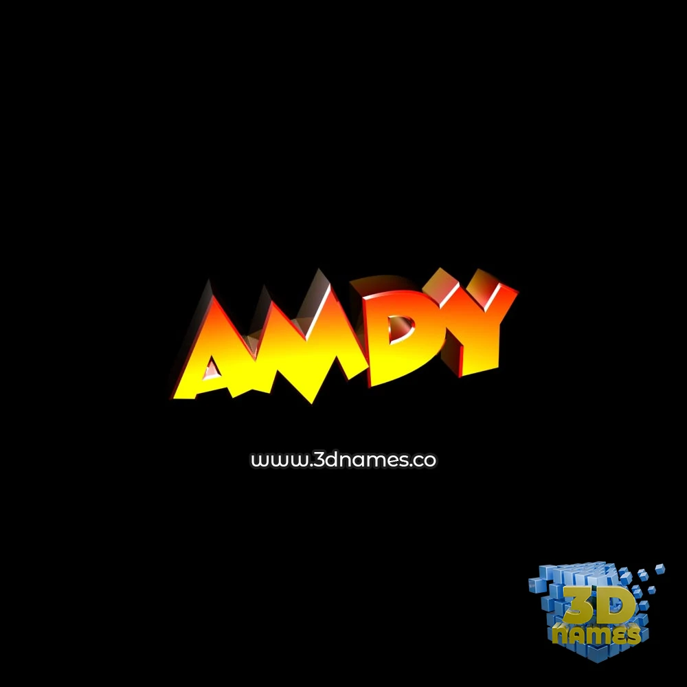 amdy in Black Background style - 3D name wallpaper