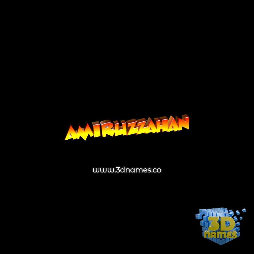 amiruzzahan in Black Background style - 3D name wallpaper