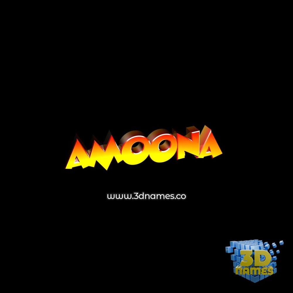 amoona in Black Background style - 3D name wallpaper
