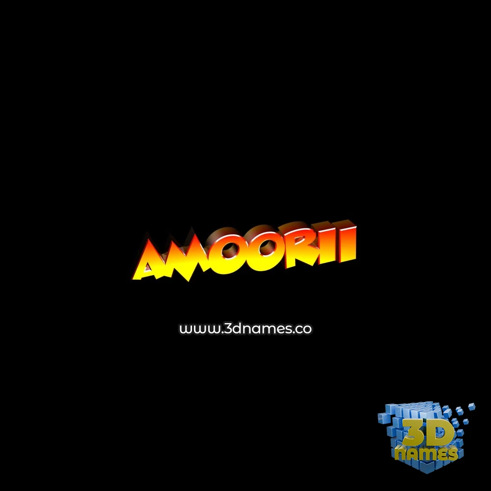 amoorii in Black Background style - 3D name wallpaper