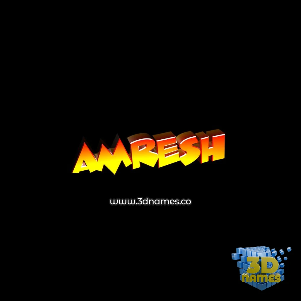 amresh in Black Background style - 3D name wallpaper