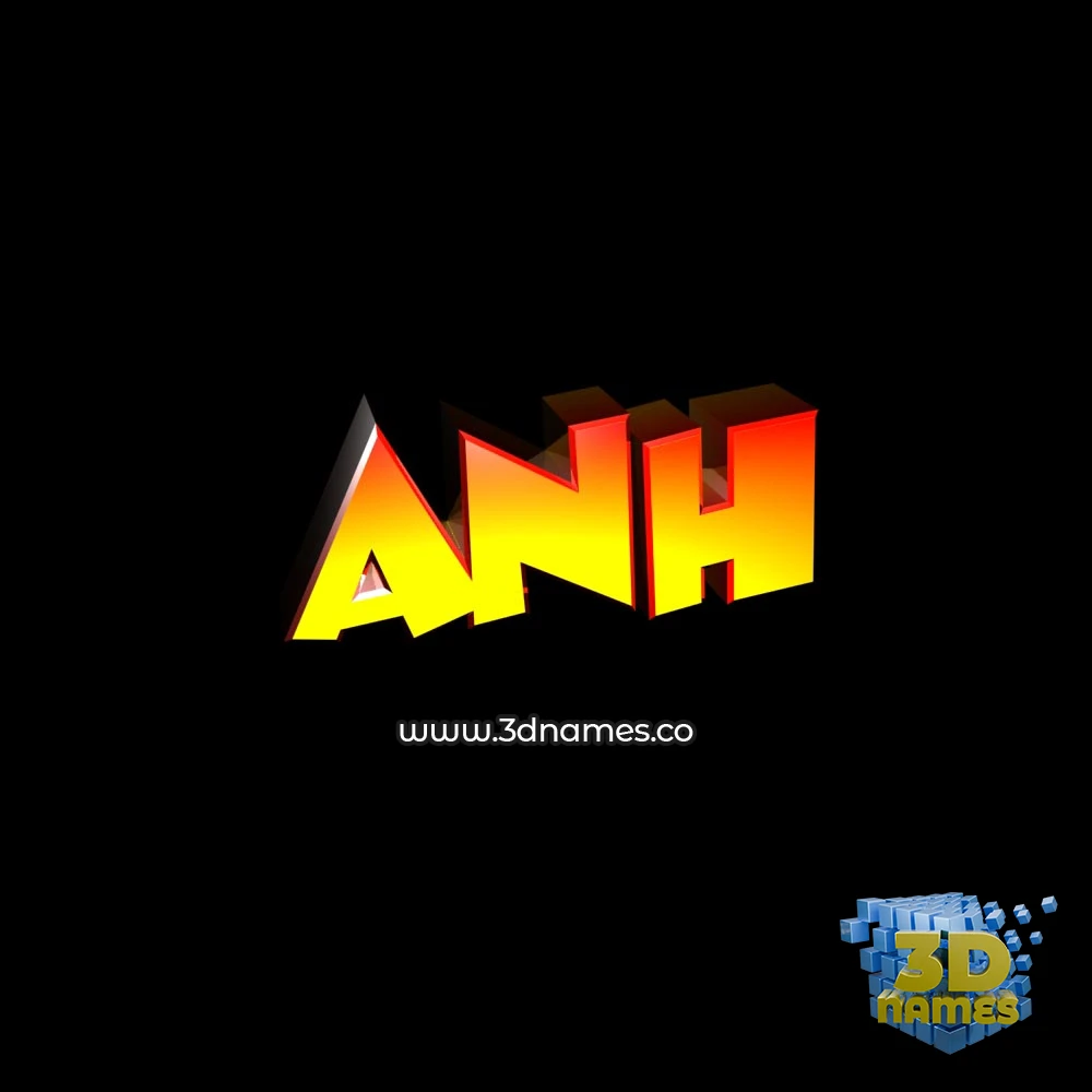 anh in Black Background style - 3D name wallpaper