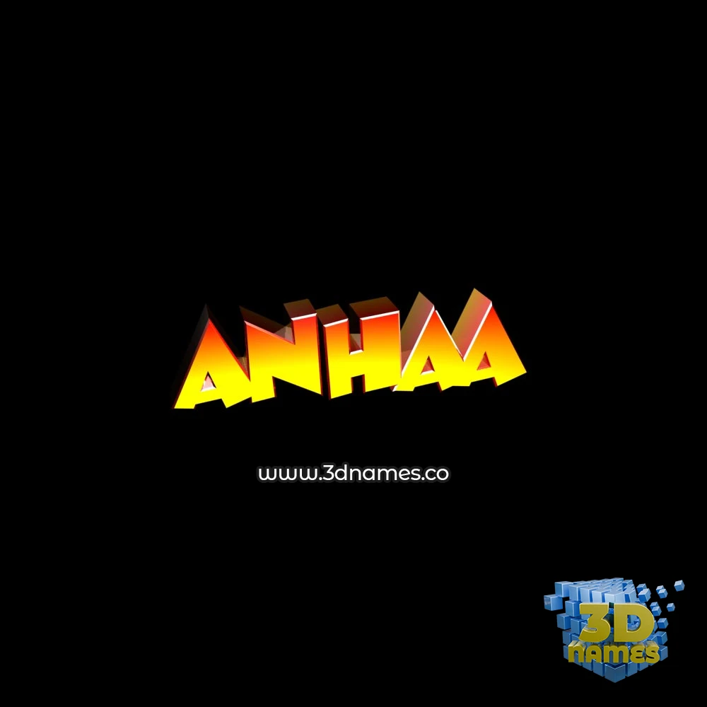 anhaa in Black Background style - 3D name wallpaper