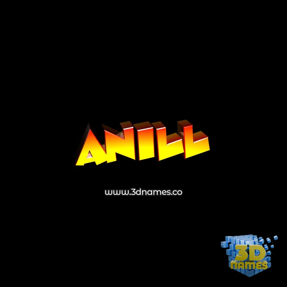 anill in Black Background style - 3D name wallpaper