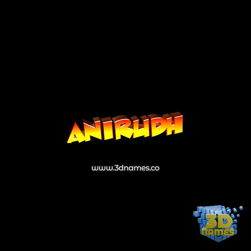 anirudh in Black Background style - 3D name wallpaper