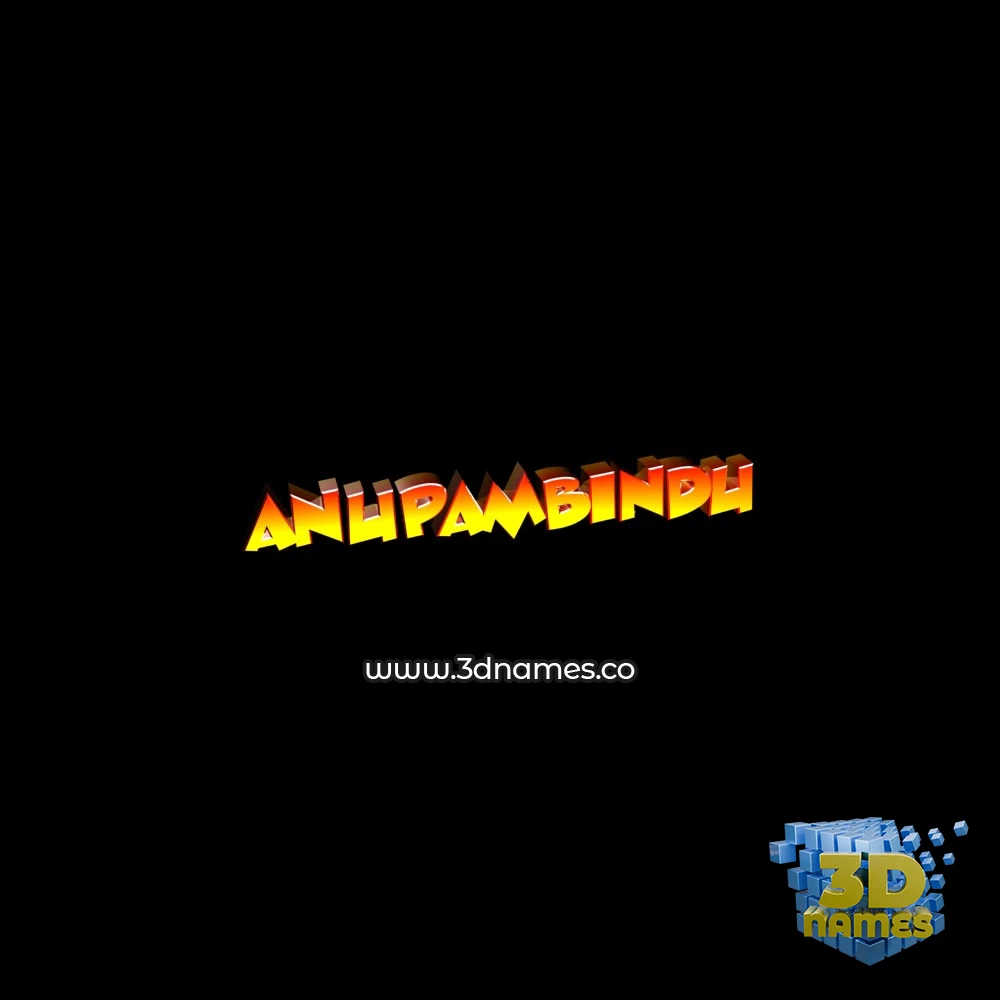 anupambindu in Black Background style - 3D name wallpaper
