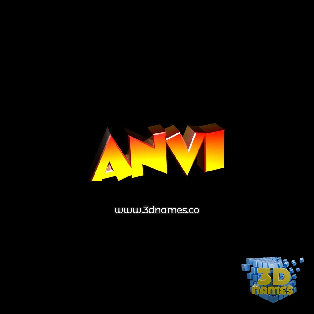 anvi in Black Background style - 3D name wallpaper