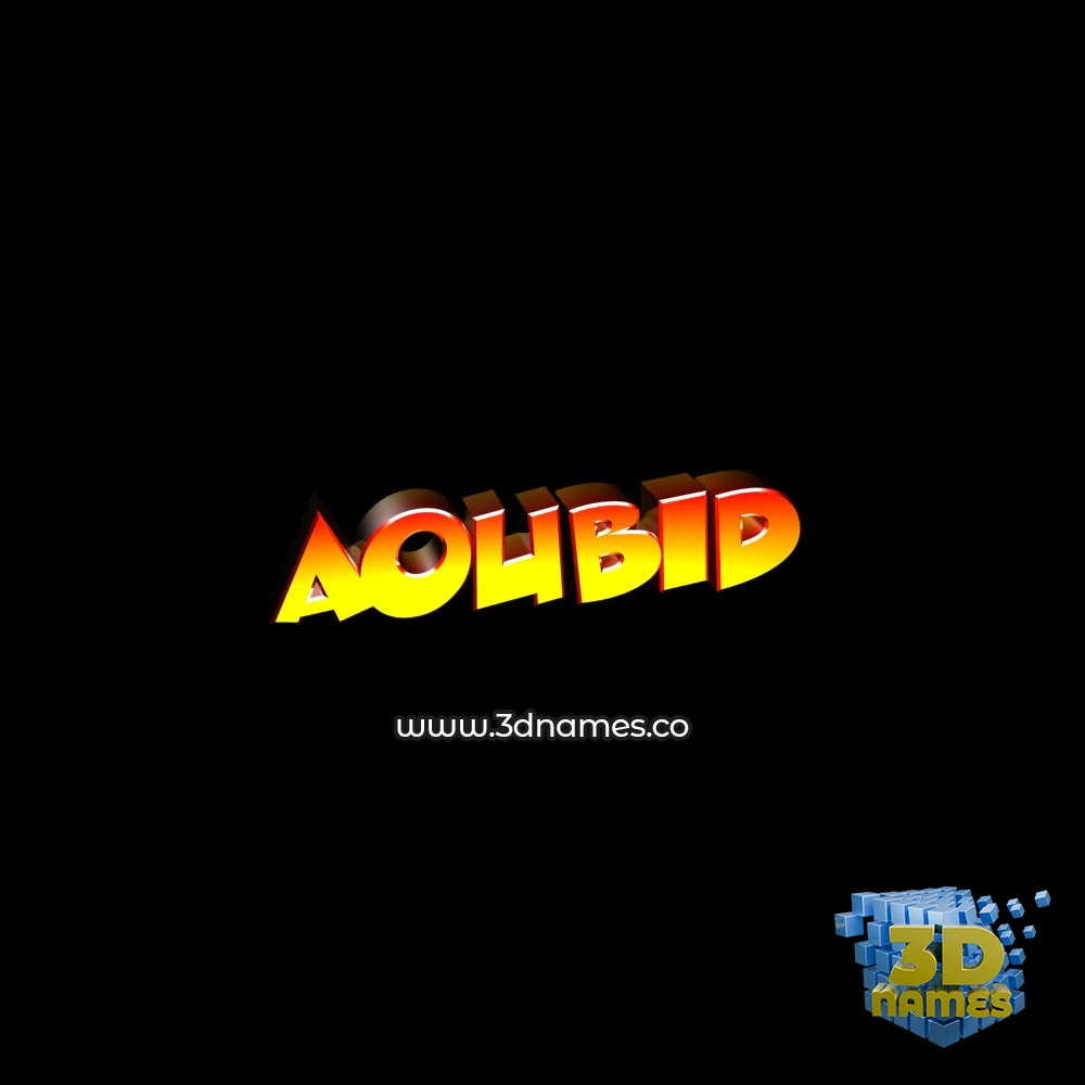 aoubid in Black Background style - 3D name wallpaper aoubid in Black Background style - 3D name wallpaper