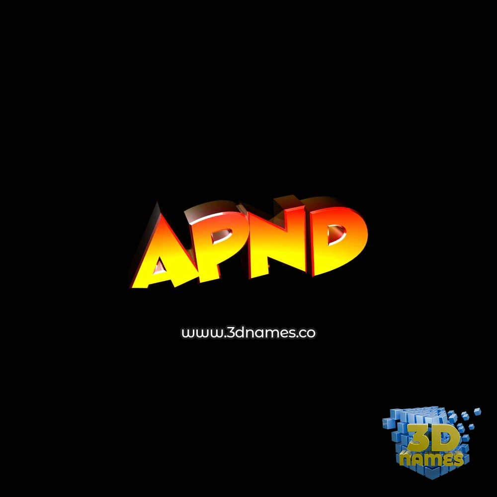 apnd in Black Background style - 3D name wallpaper