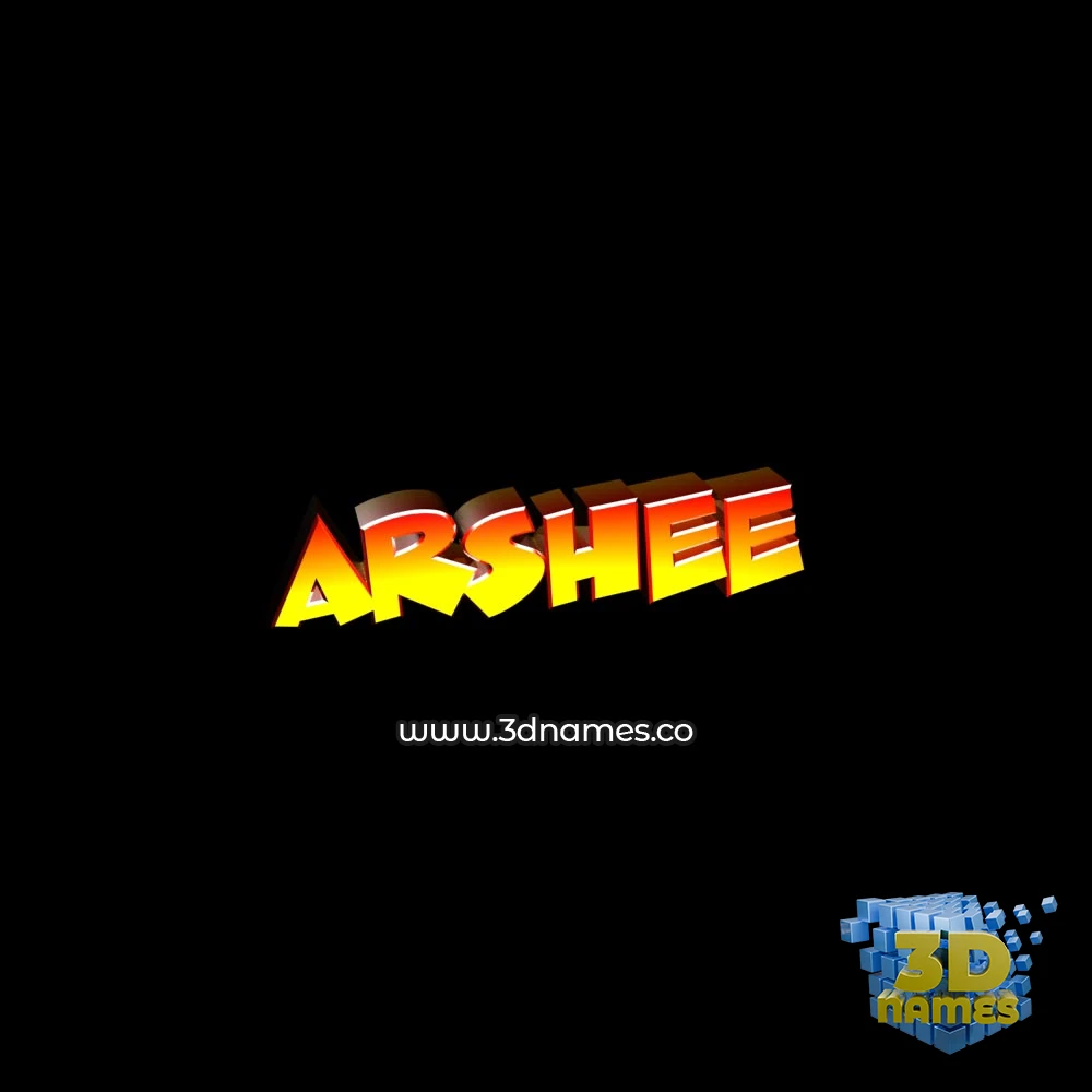 arshee in Black Background style - 3D name wallpaper