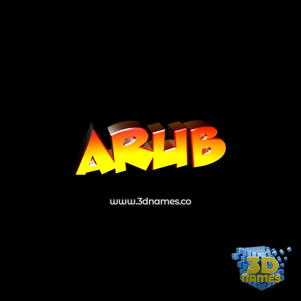 arub in Black Background style - 3D name wallpaper