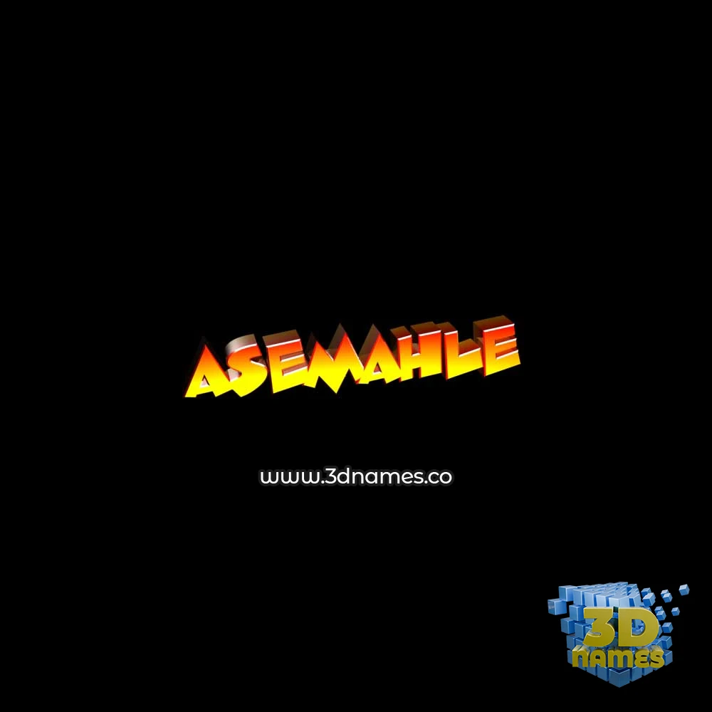 asemahle in Black Background style - 3D name wallpaper