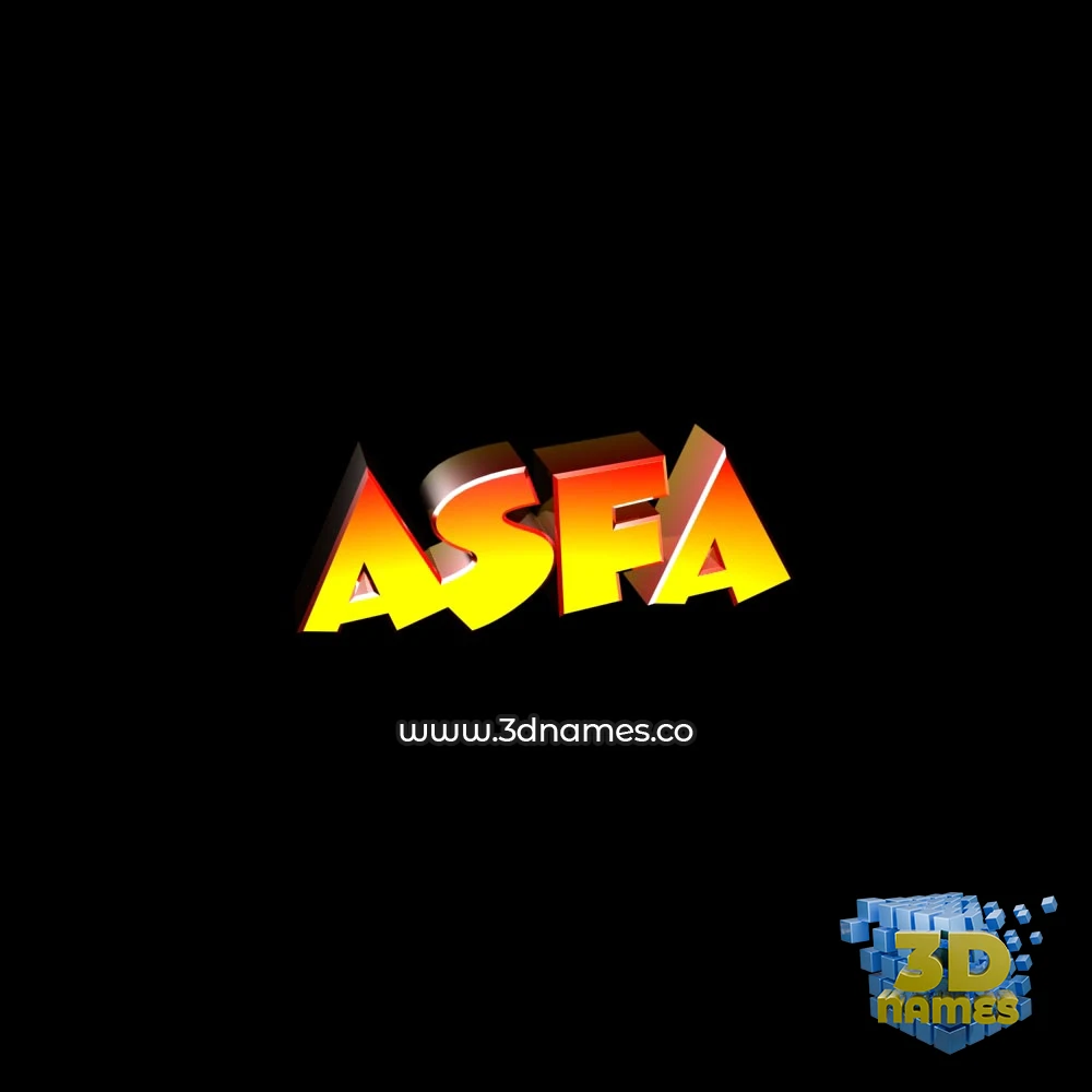 asfa in Black Background style - 3D name wallpaper