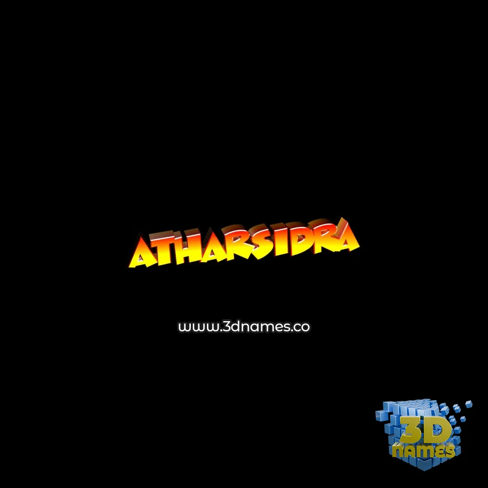 atharsidra in Black Background style - 3D name wallpaper