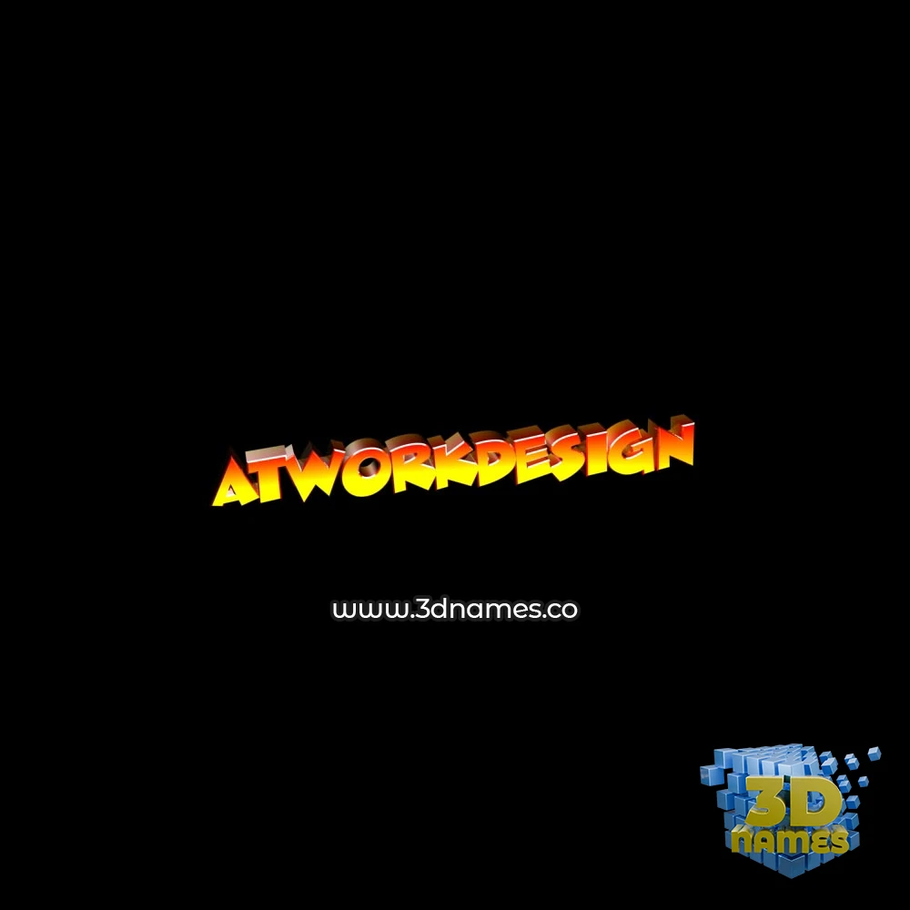 atworkdesign in Black Background style - 3D name wallpaper