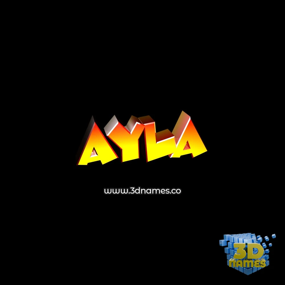 ayla in Black Background style - 3D name wallpaper