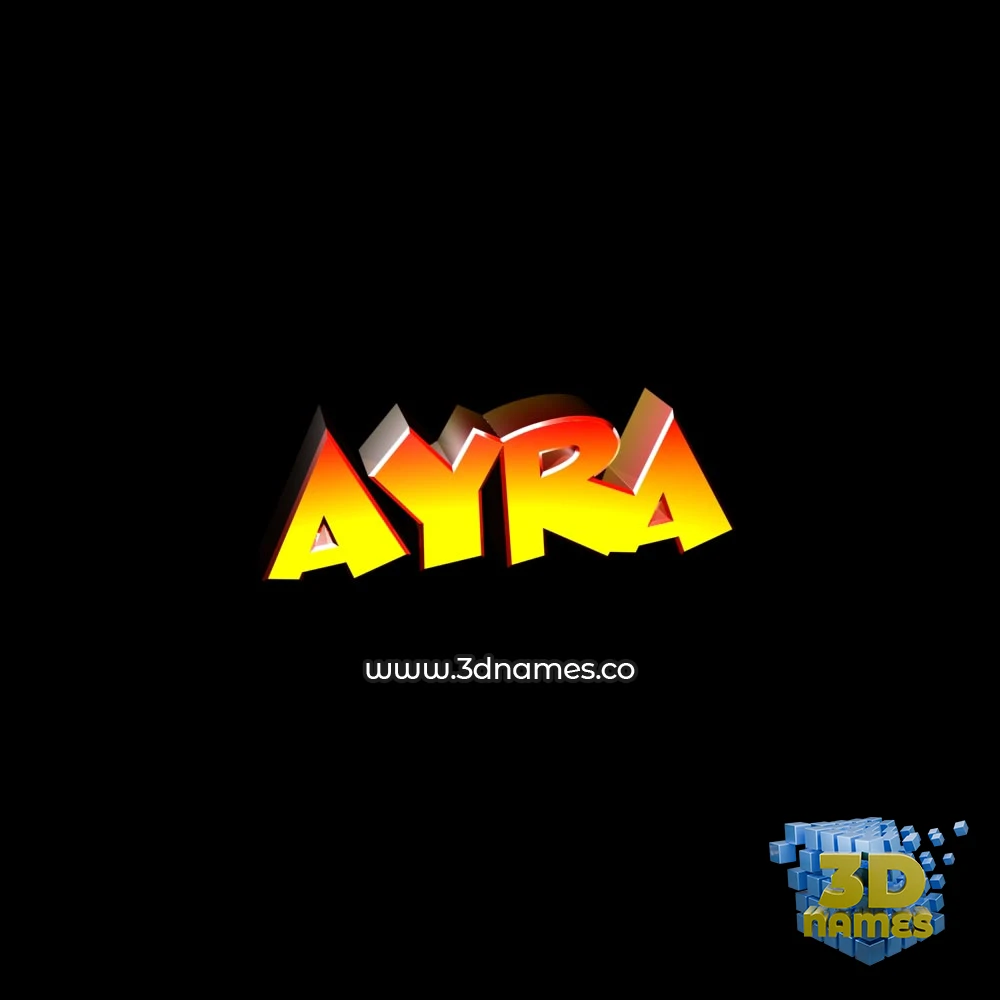 ayra in Black Background style - 3D name wallpaper
