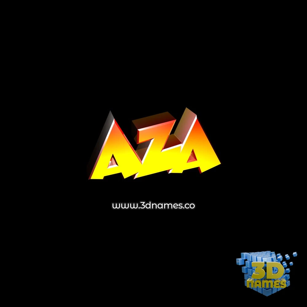 aza in Black Background style - 3D name wallpaper