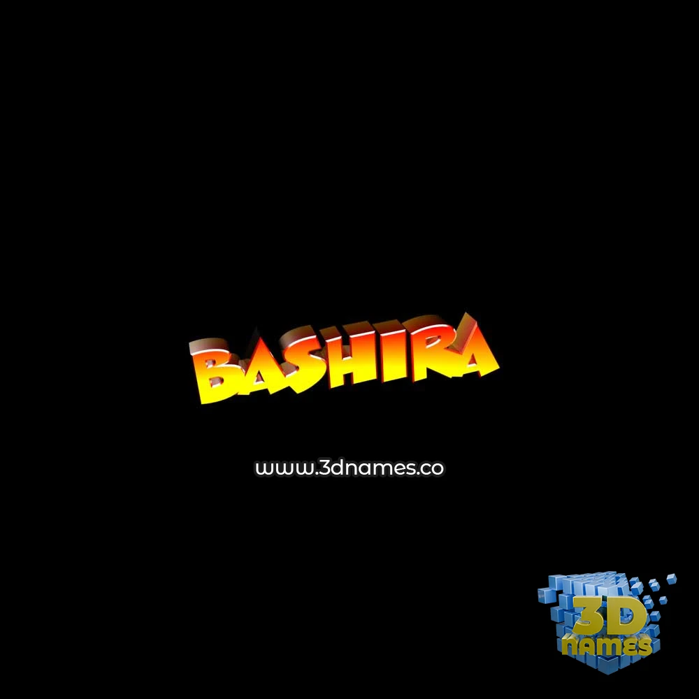 bashira in Black Background style - 3D name wallpaper