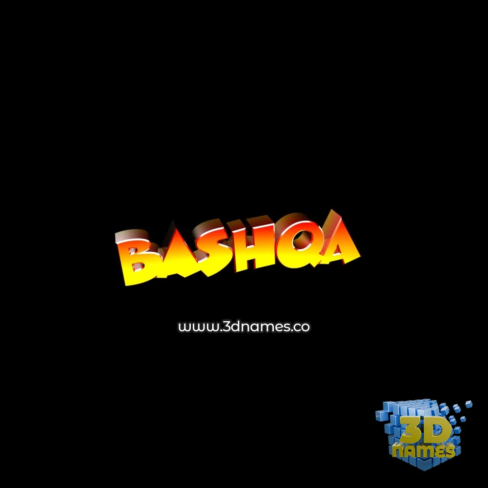 bashqa in Black Background style - 3D name wallpaper