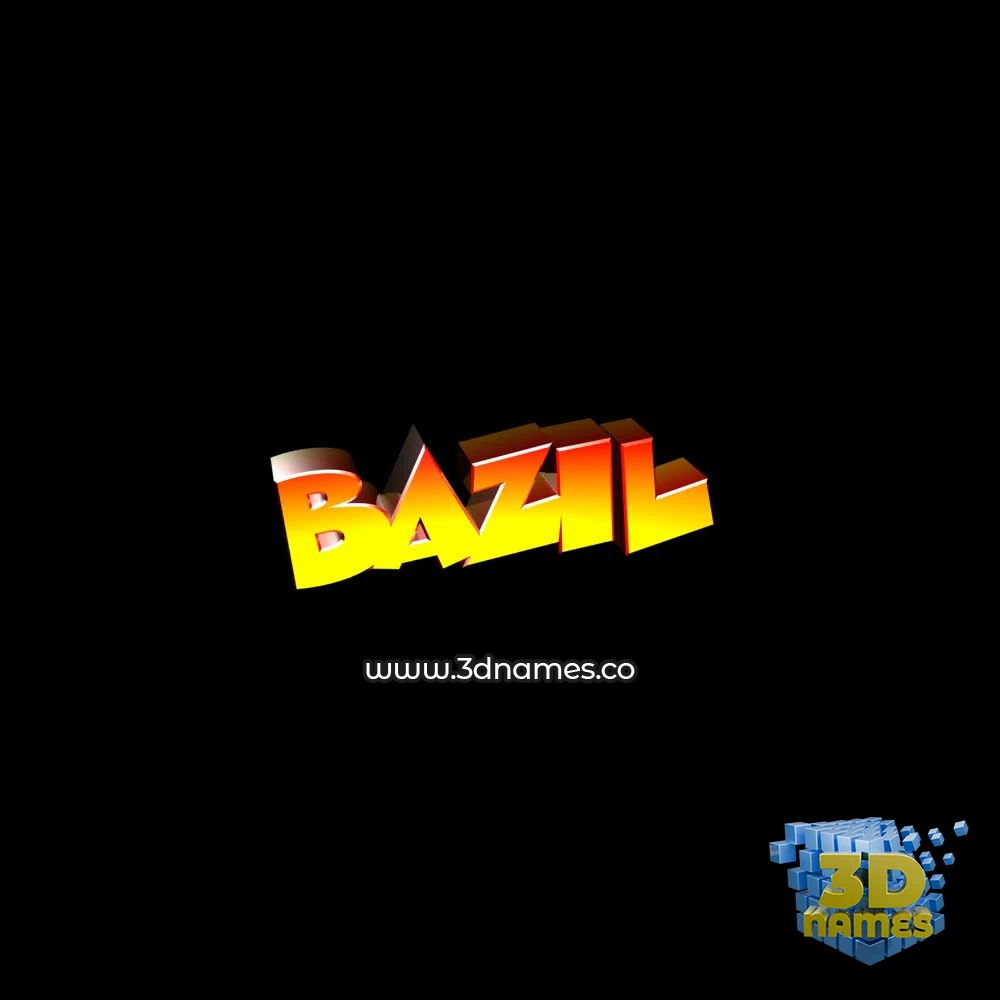 bazil in Black Background style - 3D name wallpaper