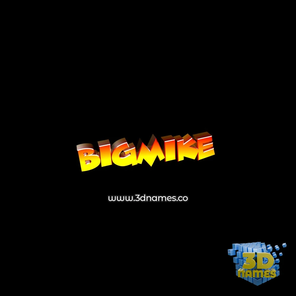 bigmike in Black Background style - 3D name wallpaper