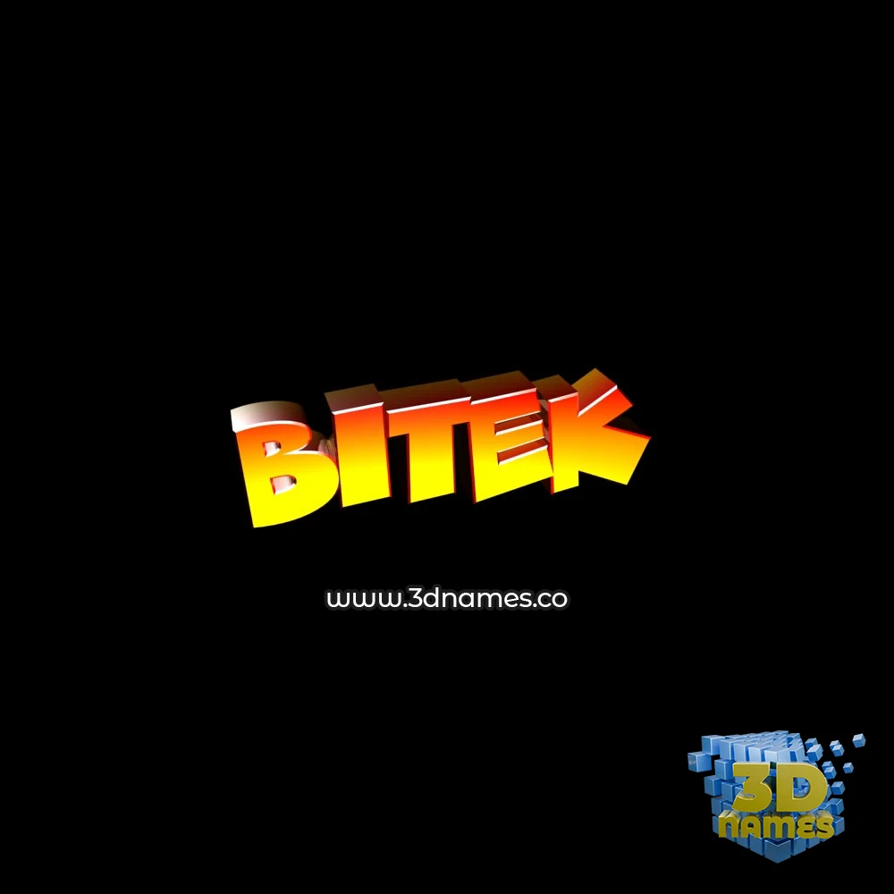 bitek in Black Background style - 3D name wallpaper