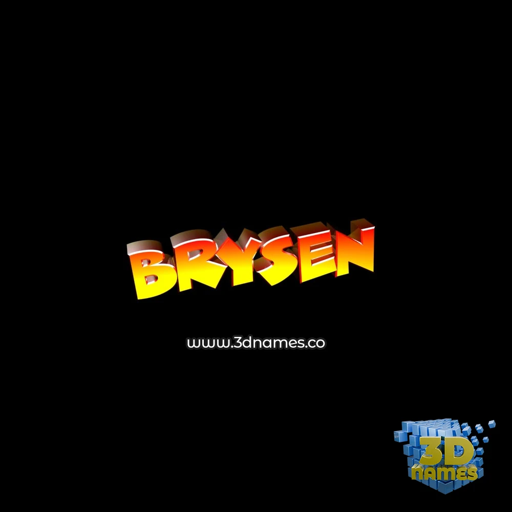 brysen in Black Background style - 3D name wallpaper