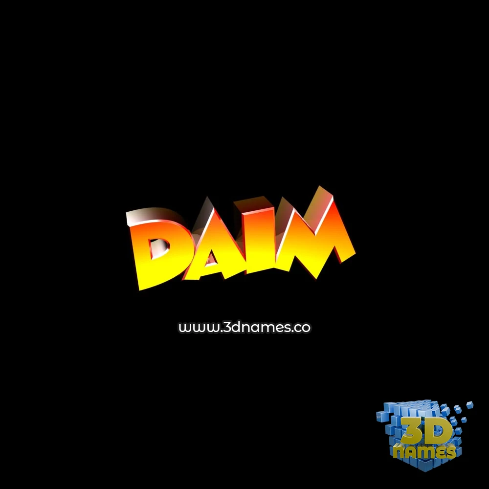 daim in Black Background style - 3D name wallpaper