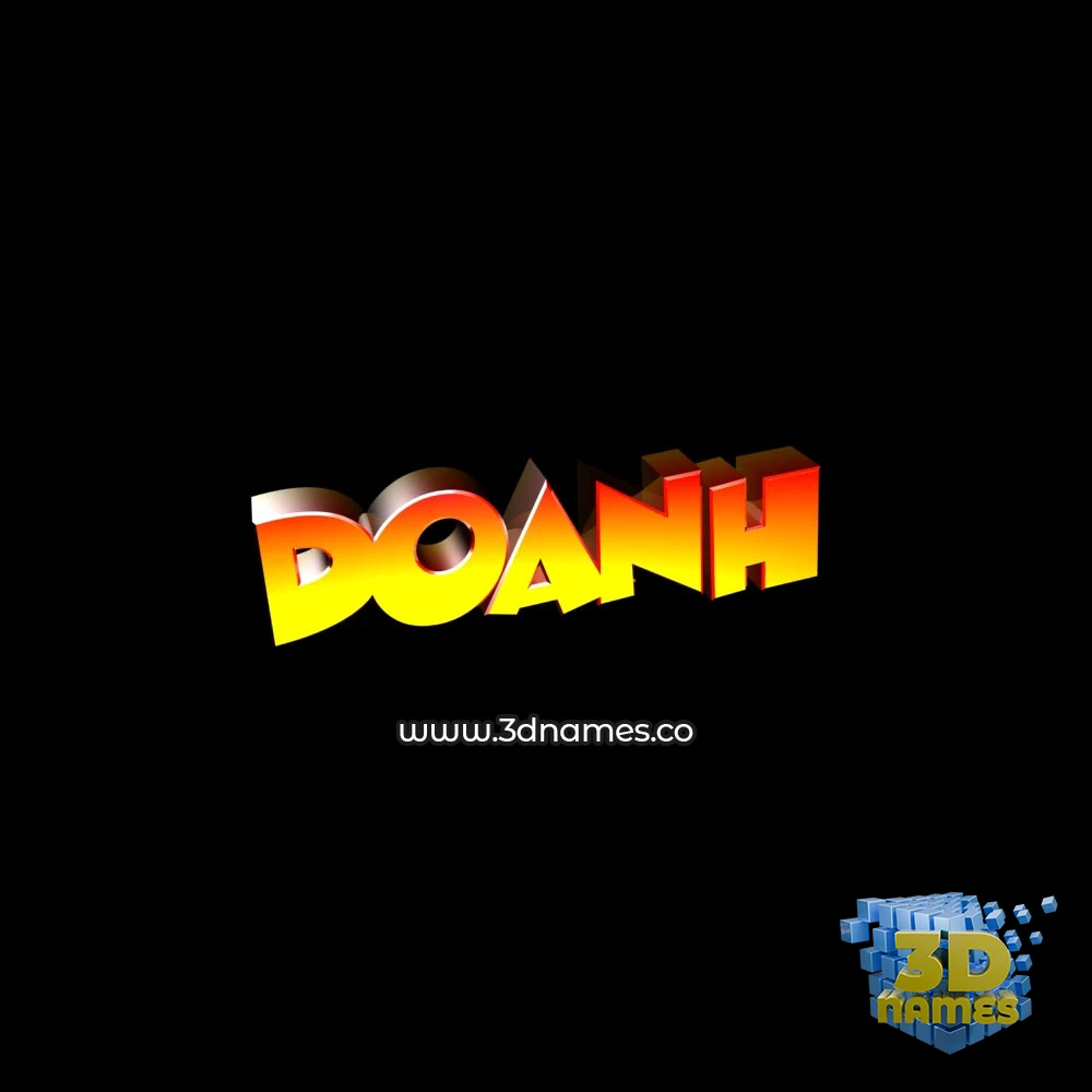doanh in Black Background style - 3D name wallpaper