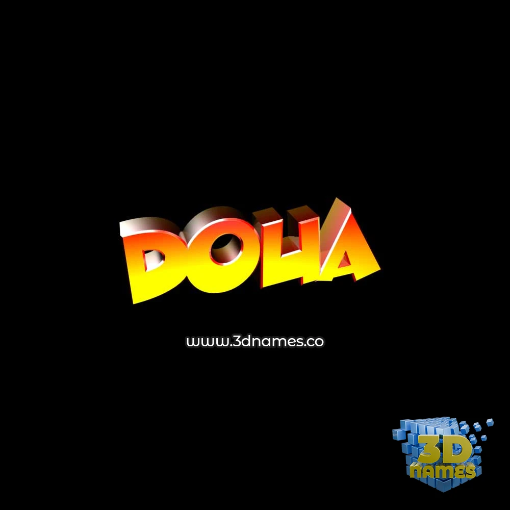 doua in Black Background style - 3D name wallpaper