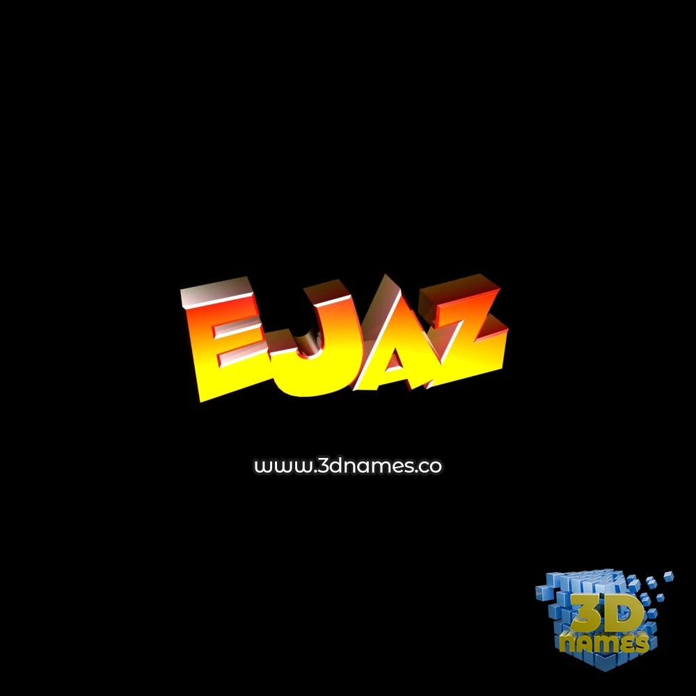 ejaz in Black Background style - 3D name wallpaper