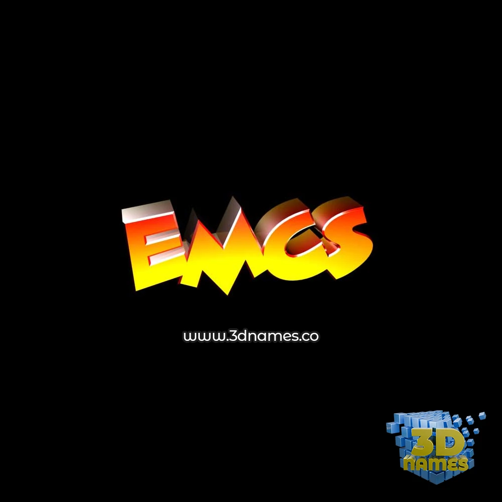 emcs in Black Background style - 3D name wallpaper