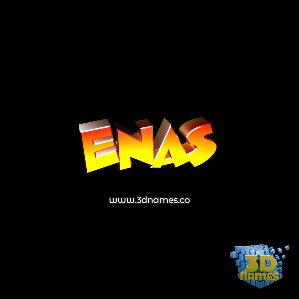 enas in Black Background style - 3D name wallpaper enas in Black Background style - 3D name wallpaper