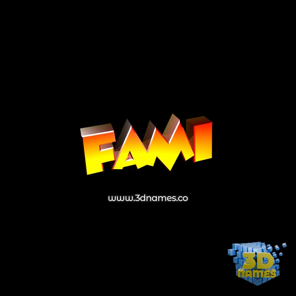 fami in Black Background style - 3D name wallpaper