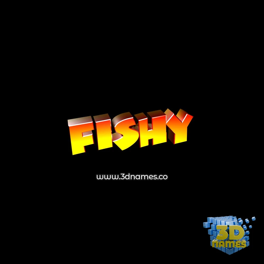 fishy in Black Background style - 3D name wallpaper