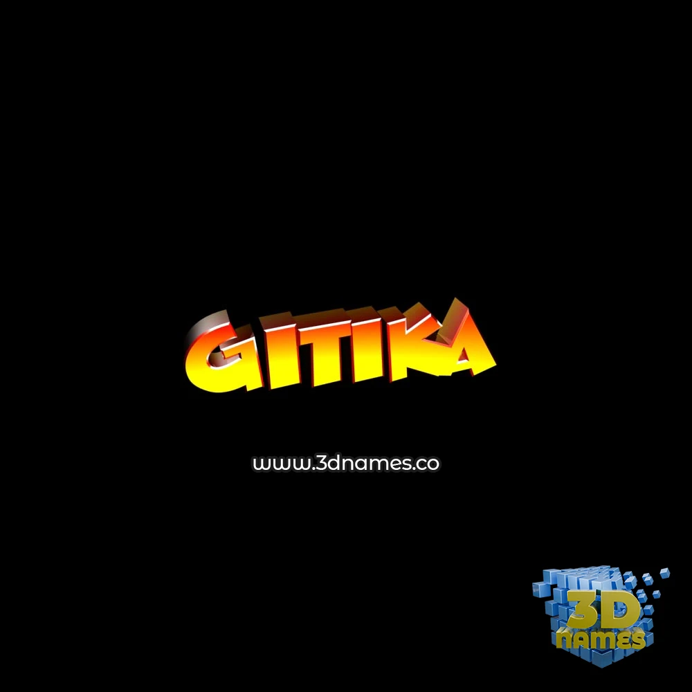 gitika in Black Background style - 3D name wallpaper