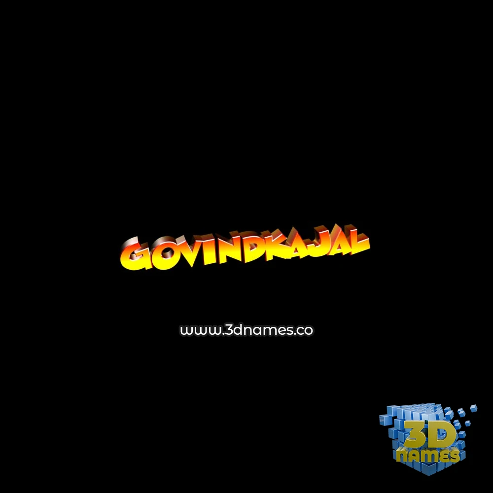 govindkajal in Black Background style - 3D name wallpaper