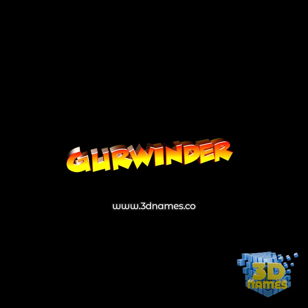 gurwinder in Black Background style - 3D name wallpaper