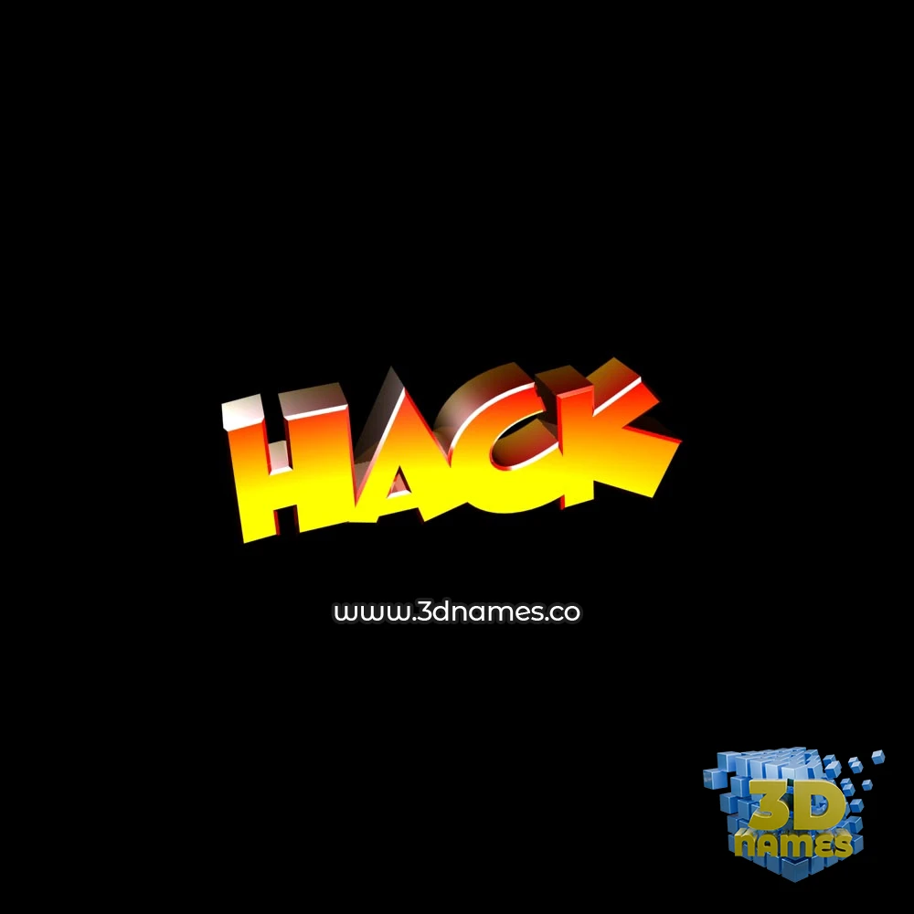 hack in Black Background style - 3D name wallpaper