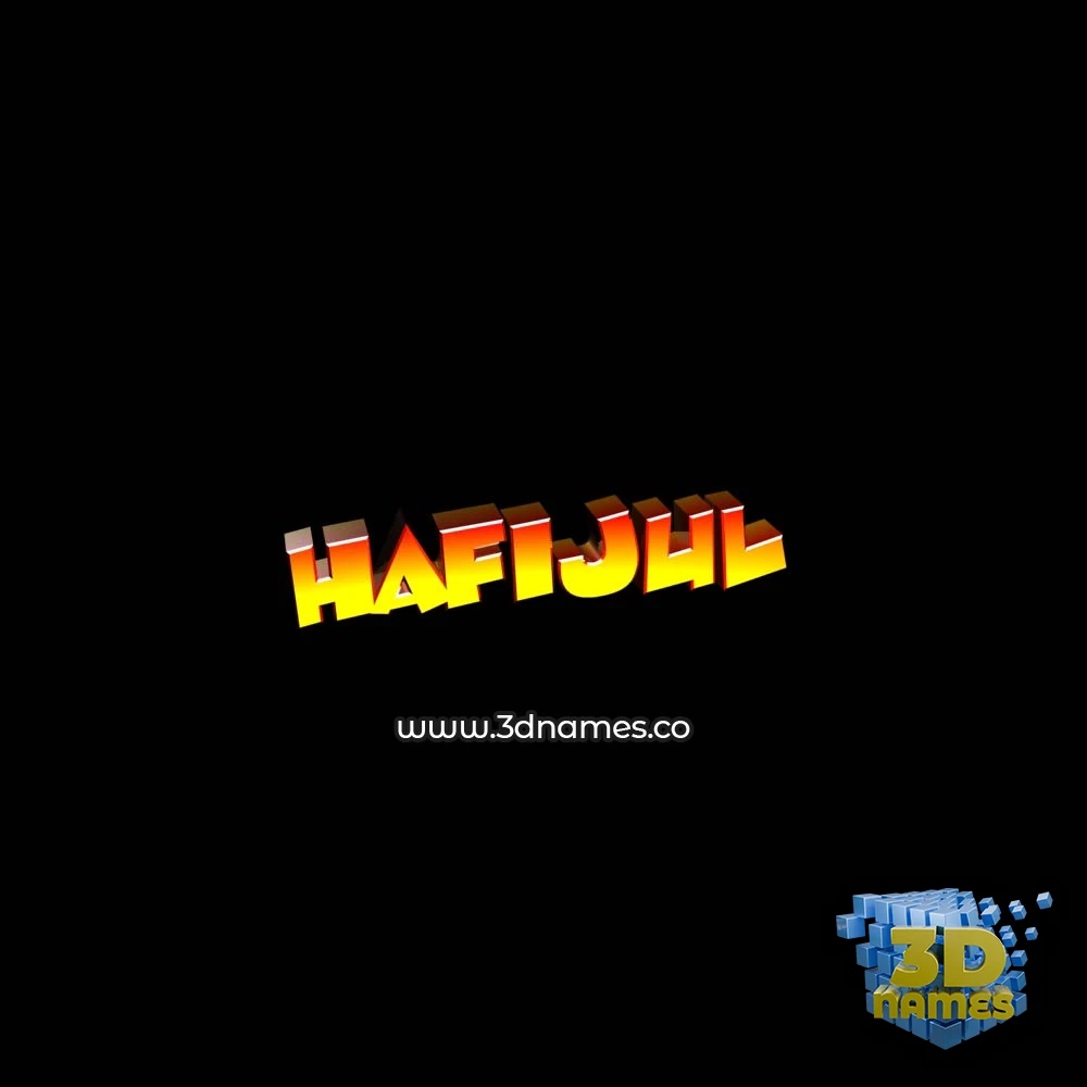 hafijul in Black Background style - 3D name wallpaper