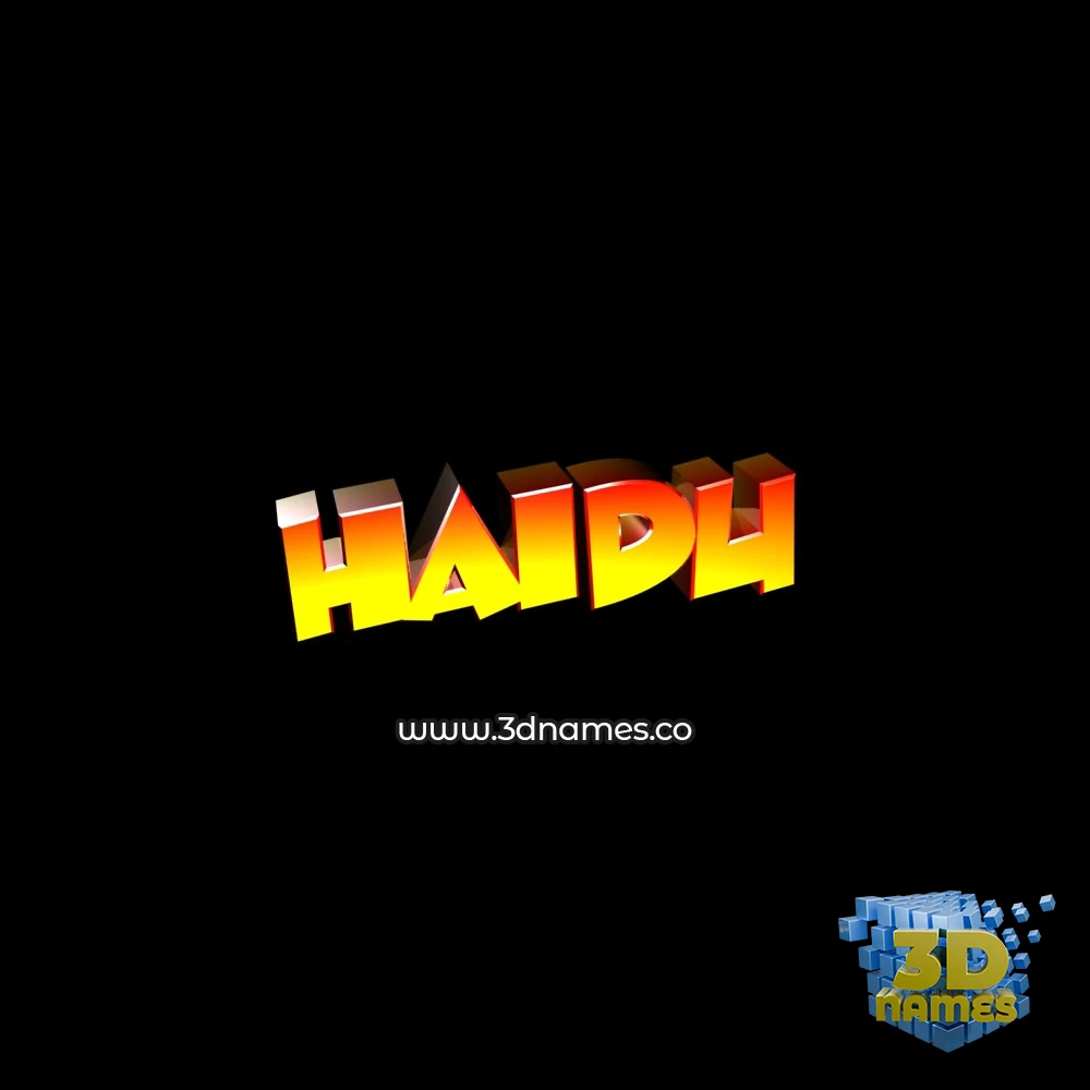 haidu in Black Background style - 3D name wallpaper