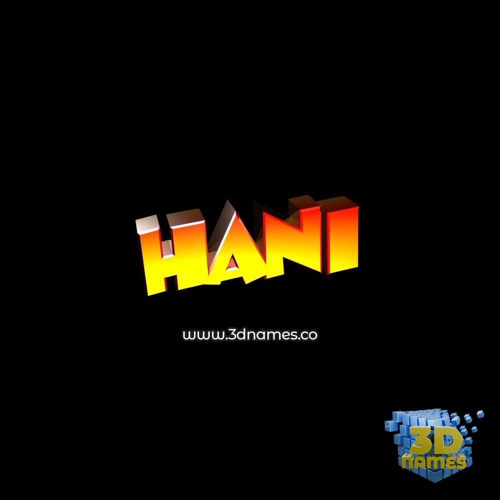 hani in Black Background style - 3D name wallpaper