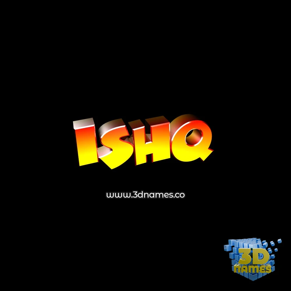 ishq in Black Background style - 3D name wallpaper