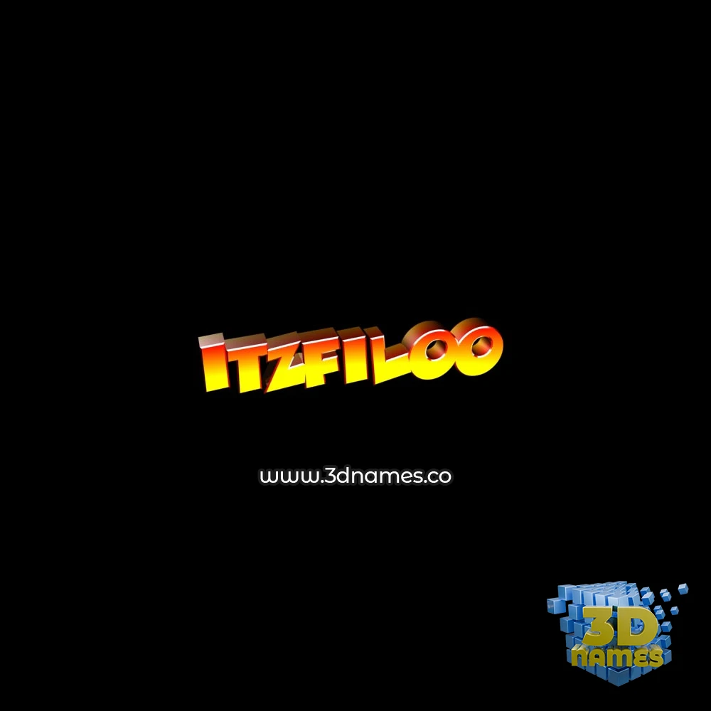 itzfiloo in Black Background style - 3D name wallpaper