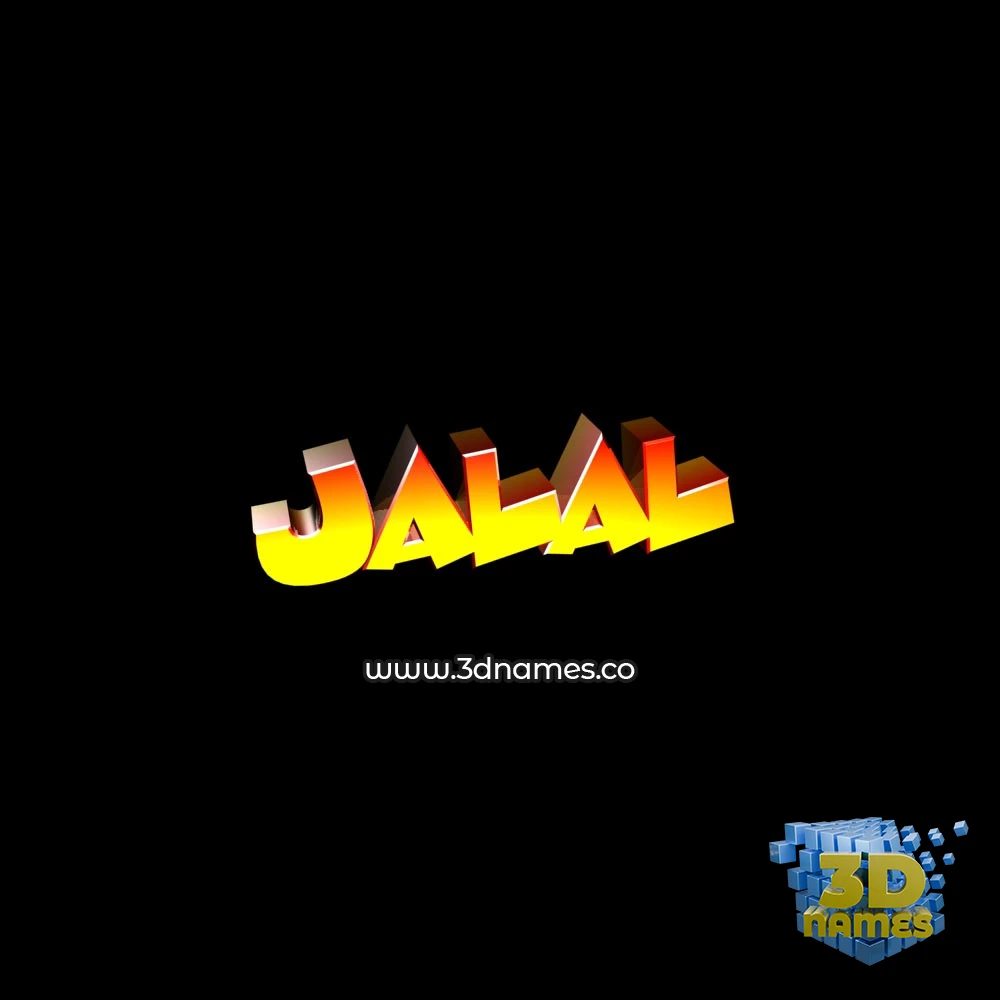 jalal in Black Background style - 3D name wallpaper