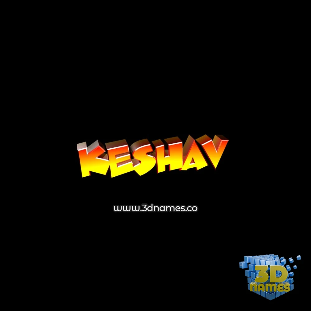 Preview of Black Background 3D name for "keshav"