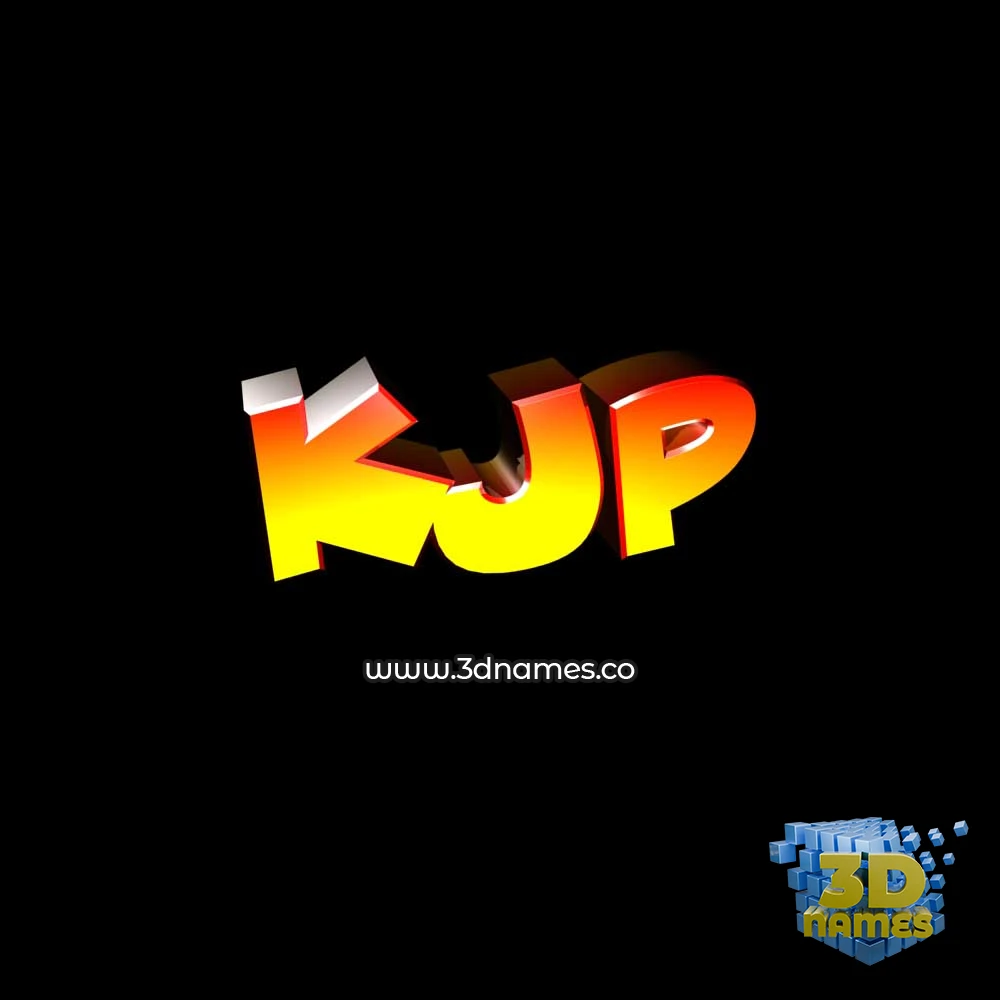 kjp in Black Background style - 3D name wallpaper