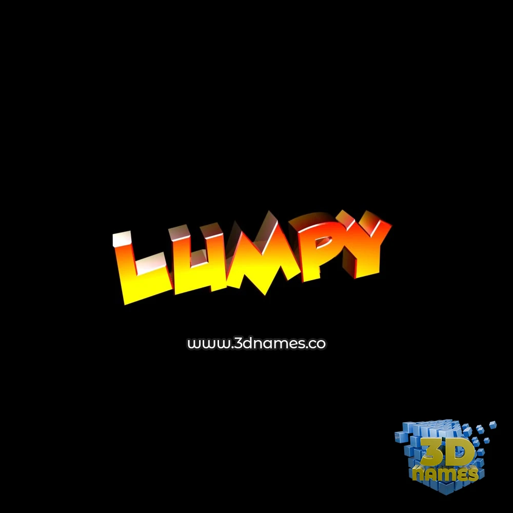 lumpy in Black Background style - 3D name wallpaper