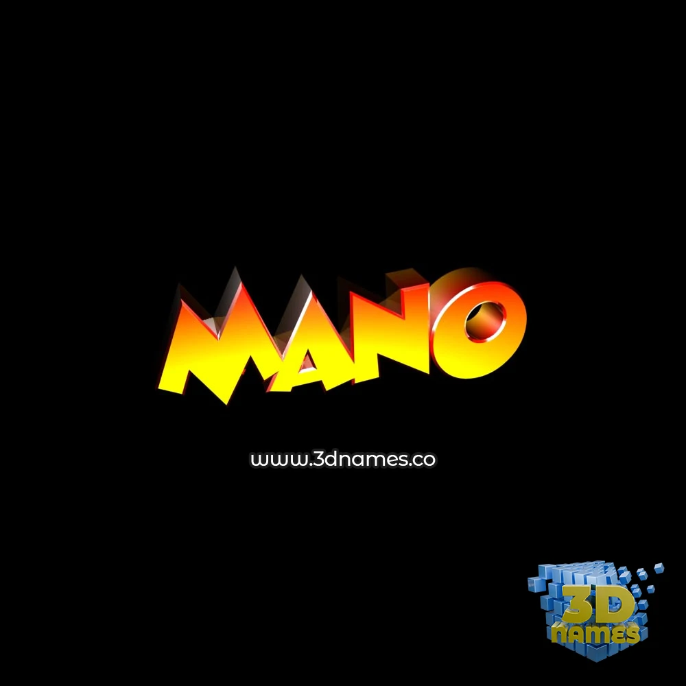 mano in Black Background style - 3D name wallpaper